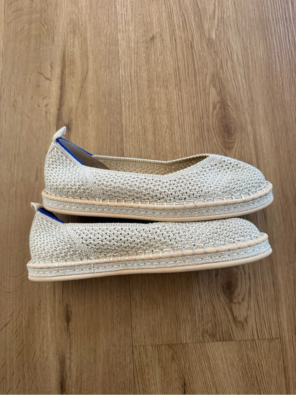 Rothy’s The Diamond Metallic Espadrilles Classic Woven Flats Women’s Size 8.5